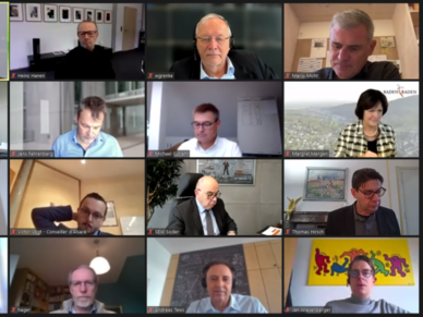 Technologie Region Karlsruhe GmbH, Nussbaum Medien In einem Video-Call nimmt die Gesellschafterversammlung Nussbaum Medien offiziell in die Techno-logie Region Karlsruhe GmbH auf.