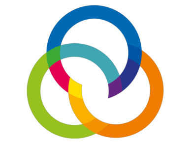 Das farbige Bild-Logo von Nussbaum Medien mit drei Ringen, die in verschiedenen Farben ineinander übergehen. 